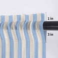 thumbnail image 5 of Blue Striped Valance Curtains for Kitchen/Living Room/Bathroom/Bedroom Window, Rod Pocket Small Topper Half Short Window Curtains Voile Sheer Scarf, Modern Simple Farmhouse Beige Vintage 42"x12", 5 of 8