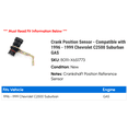 thumbnail image 2 of Crank Position Sensor - Compatible with 1996 - 1999 Chevy C2500 Suburban GAS 1997 1998, 2 of 2