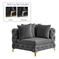 thumbnail image 3 of Meridian Furniture Tremblay Grey Velvet Corner Chair, 3 of 16