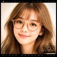 thumbnail image 4 of Classic Urban Hipster Keyhole Plastic Blue Light Filter Screen Glasses [Tortoise], 4 of 7