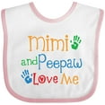 thumbnail image 3 of Inktastic Mimi and Peepaw Love Me Boys or Girls Baby Bib, 3 of 4