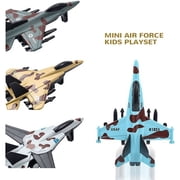 4PCS Diecast Fighter Jets Pullback Airplane Toys Military Plane Fighter Toys Alloy Mini Air Force Kids Playset Birthday Xmas Gifts for Boys and Girls