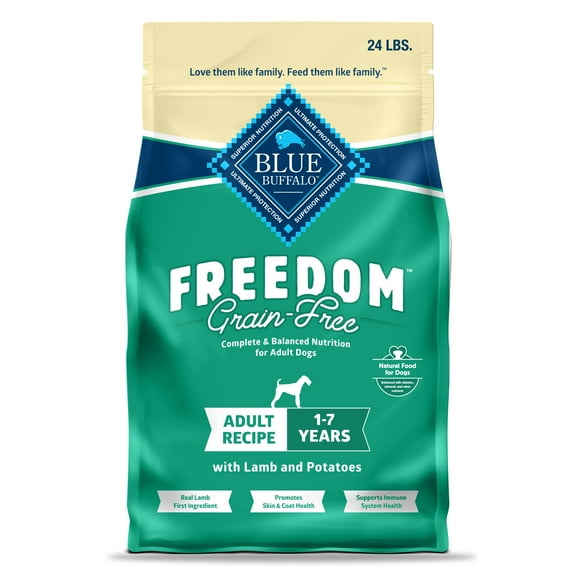 Blue Buffalo Freedom Grain-Free Adult Dry Dog Food, Lamb & Potatoes, 24-lb. Bag