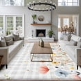 thumbnail image 4 of Area Rug for Living Room, Botanical Wildflowers Non-Slip Indoor Ex Large Carpet for Bedroom/Dining Room, Spring Farmhouse Floral Grey Plaid Washable Low-Profile Floor Runner Rugs - 8 x 10 Ft, 4 of 7