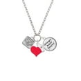 thumbnail image 2 of Delight Jewelry Silvertone Celtic Knot Heart - Square Seal - Red Heart Nurse Strong Zoe Necklace, 2 of 4