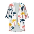 thumbnail image 4 of UPPADA Women's Fashionable Floral Print Puff Sleeve Kimono Cardigan Loose Plus Size Chiffon Cover up Casual Lightweight Beach Blouse Tops White,S, 4 of 6