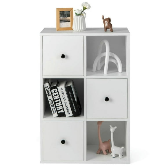 Kadyn Book Shelf, Bookcase,Decor Bookshelf,Small Flower Plant Stand,Bookshelves,3-Tier Bookshelf with Anti-toppling Device for Living Room-White