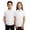 White, variant on Boys & Girls Short Sleeves, Light Blue Collared Shirt, Large| Back to School Uniform Polo 11–12 year Pack 2