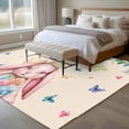 thumbnail image 5 of Easter Rabbits Area Rugs Collection 5'x7', Cute Bunny Eggs Butterflies Floral Leaf Beige Non Slip Indoor Rectangle Throw Runner Rug Floor Mat Carpet for Living Room Dining Table Bedroom Nursery, 5 of 9