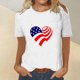 thumbnail image 3 of Tops Cortos para Mujeres Día de la Independencia Patriótica Impreso Cuello Redondo, Camiseta de Manga Corta Casual para la Primavera, Verano Y Fiesta, 3 of 4