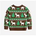 thumbnail image 5 of Tfken Christmas Child Boys Sweater Retro Cartoon Print Comfortable Crew Neck Pullover Sweater Brown Size 5-6 Years, 5 of 5