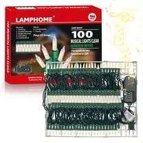 LAMPHOME Musical Christmas Lights,100 Lights 23.7ft Plays 25 Classical Holiday Songs,UL Certified Mini Bulb String Lights for Outdoor Christmas Tree Garden Party Patio Garland Decor (Clear)