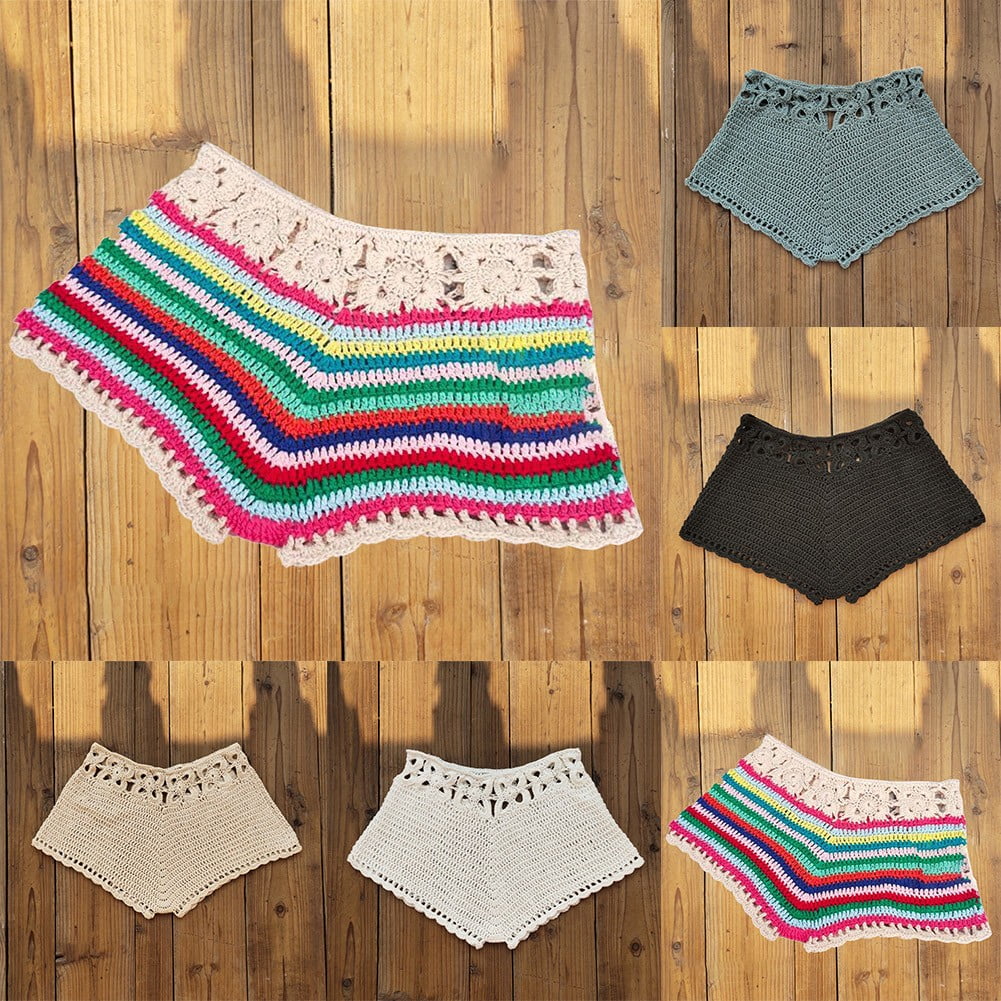 Women Relaxed Crochet Swim Shorts Bottoms Bikini Beach Swimwear Swimming pants