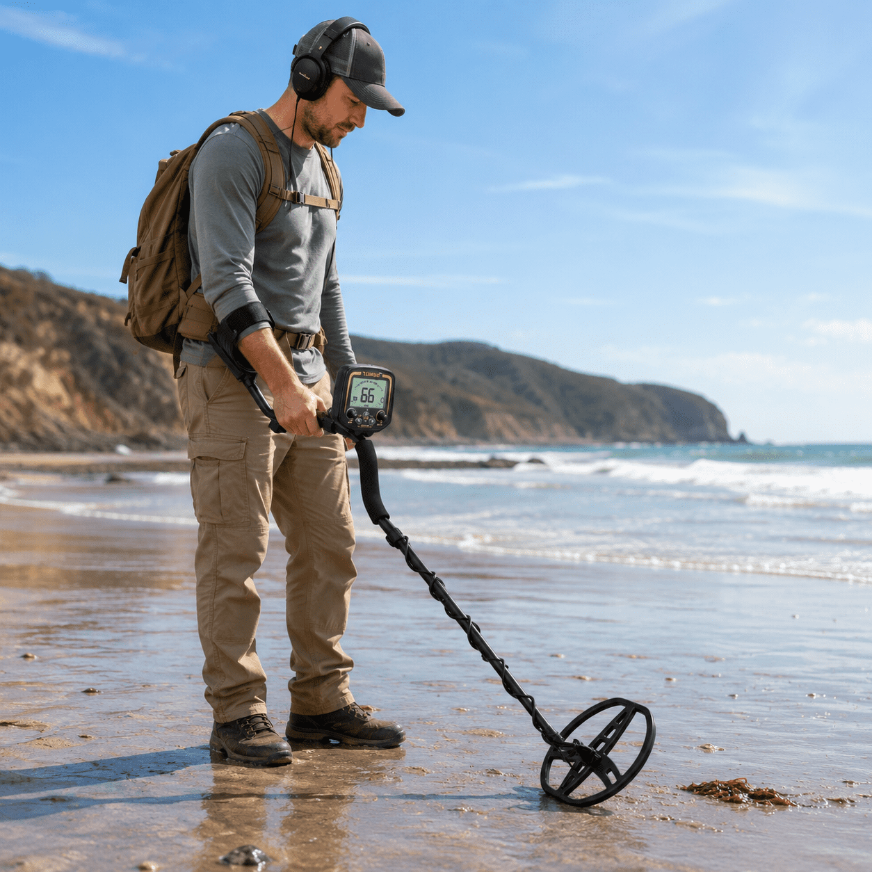 Professional Underwater Metal Detector, 100FT Waterproof Pinpointer with Pulse Induction Technology, High Sensitivity Gold Finder for Diving, Beach & Treasure Hunting