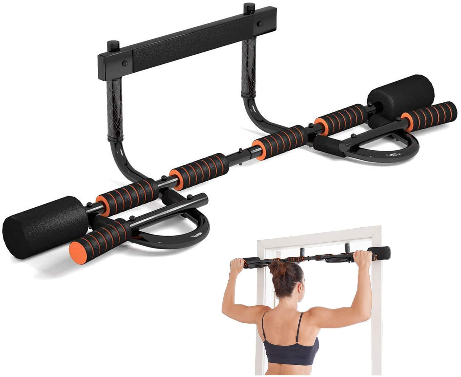 Pullup Bars Fitness for Home MKHS Pull up bar for Doorway fit to Door Width 28-36 Heavy Duty Portable Exercise bar for Home Gym Exercise Fitness & up to 790lbs Chin up bar Doorway no Screws
