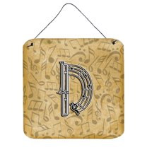 Letter D Musical Instrument Alphabet Wall or Door Hanging Prints