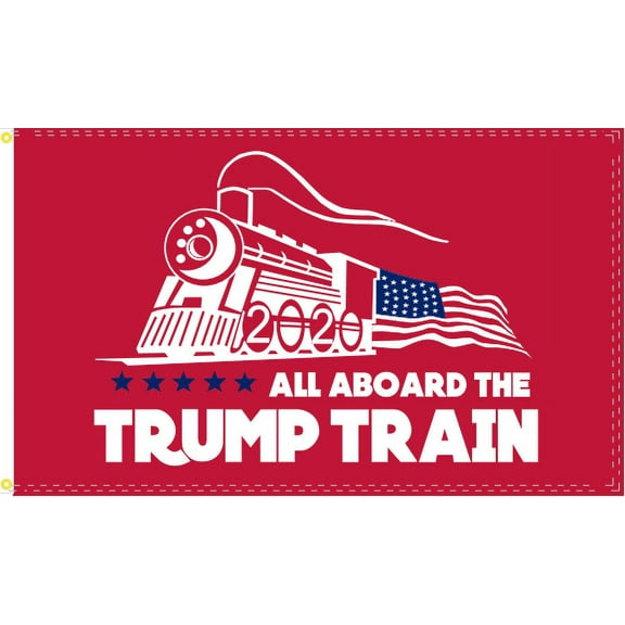 All Aboard The Trump Train Red 4'X6' Flag Rough Tex ® 100D