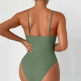 thumbnail image 4 of PEASKJP Womens Sleeveless One Piece Swimsuit Solid Color Cross Back Bathing Suit, AG XXL, 4 of 5