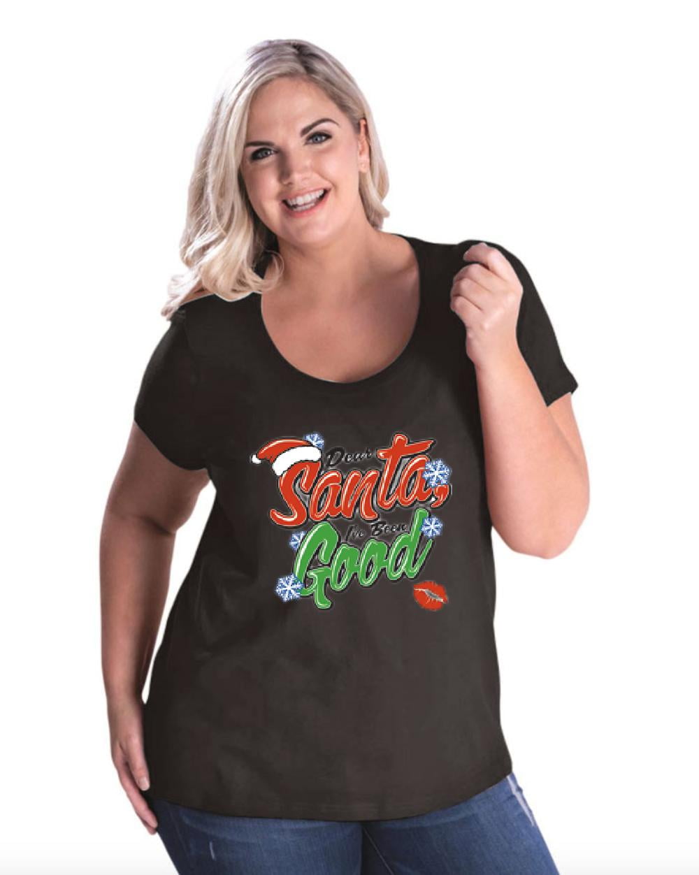 NIB - Women's Plus Size Curvy T-Shirt, up to Size 28 - Christmas Dear Santa  - Walmart.com