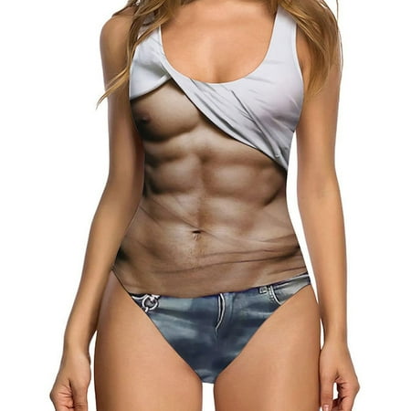 Xiangyun Bikini Sets for Women Swimsuits for Women 2025 One Piece Swimsuit Women s Swimsuit with Chest without Bracket Imitation Skin Chest Hair One Piece Thong Swimsuit Women Dark Blue S