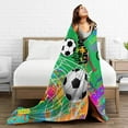 thumbnail image 6 of Soccer Blanket - Soccer Blankets Soccer Gifts for Adult and Kids Plush Soccer Blanket for Couch Bed Sofa Home Decor 60"X80", 6 of 6