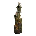 thumbnail image 6 of 39.3" Resin Outdoor Water Fountain with LED Lights, Birdhouse Garden Fountain, 5-Tier Cascading Waterfall for Tranquil Backyard, Patio or Porch, 6 of 15