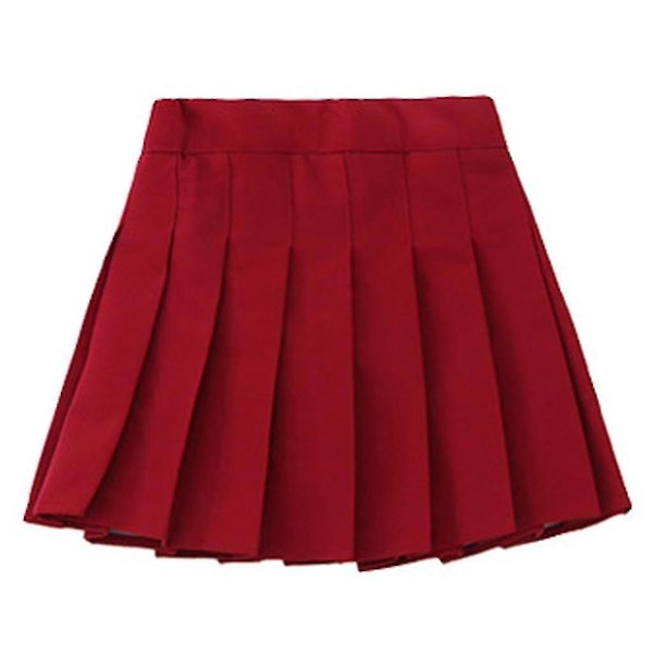 Minifalda skater estilo tenis con cremallera plisada de talle alto para niñas (niños)