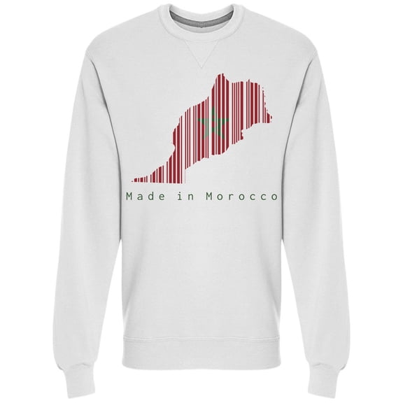 Barcode Morocco Map Sweatshirt Men -Image by Shutterstock, Male 3X-Large
