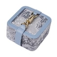 thumbnail image 4 of Estuche de viaje para joyas, caja de joyería portátil, estuche organizador de joyas cuadrado de cuero de PU, estuche de almacenamiento para colgantes, Azul, 4 of 10