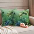 thumbnail image 2 of Green Leaves Outdoor Waterproof Pillow Covers, Watercolor Farmhouse Tropical Plants Decorative Square Throw Pillowcase Sofa Cushion Sham for Patio/Couch/Chair, 26"x26" 2 Pack, 2 of 8