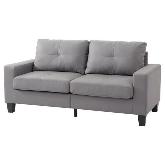 Glory Furniture Newbury Faux Leather Modular Sofa in Gray