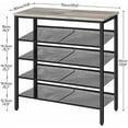 thumbnail image 2 of 5-Tier Metal Shoe Rack for Entryway & Closet – Industrial Style, Spacious Floor Mount with Adjustable Mesh Shelves, Holds 16-20 Pairs, Greige, 2 of 7