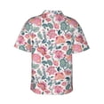 thumbnail image 4 of Xecao Flower Leaves print Hawaiian shirt - a stylish short-sleeve button-down for men, perfect for casual beach and tropical outings., 4 of 9