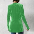 thumbnail image 5 of Yyeselk Women Open Front Velour Cardigan Coat Long Sleeve Button Down Tunic Blazer Cardigans Slim Fit Trendy Elegant Outerwear Green L, 5 of 6