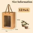 thumbnail image 6 of 12 Pcs Brown Paper Gift Bags with Transparent Window, 9.84"x7.0"x5.12" Kraft Shopping Bags with Handles for Bouquet Christmas Birthdays Festivals Party Weddings Wrapping, 6 of 9