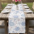 thumbnail image 4 of Blue Coastal Table Runner 72 Inches, Summer Beach Ocean Coral Sea Turtle Starfish Bed Runner Dresser Scarves Tabletop for Indoor Outdoor Parties/Ceremony/Banquet, 18" x 72", 4 of 9