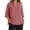 Brick Red, variant on Women Linen Shirts 3/4 Sleeve V Neck Tee Loose Casual Summer Linen Blouses Green S