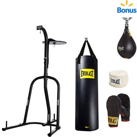 Everlast Dual Station Heavy Bag Stand with 100-lb. Kit and Speedbag Value