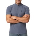 thumbnail image 2 of SAWOBUUN Mens Short Sleeve 1/4 Zip Shirt Quick Dry Breathable Stand Collar Top Lightweight Athletic Work T-Shirt, 2 of 6