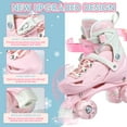 thumbnail image 4 of (2 pack) OBENSKY Roller Skates 4 Size Adjustable w/ Light up Wheels,Birthday Gift for Girls&Boys Beginners-Blue/Pink,Patines Para Niñas, 4 of 9