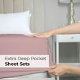 thumbnail image 7 of CGK Linens 6-Piece Extra Deep Pocket Sheet Set With Extra Matching Pillowcases - King Size Bed Sheets Fits 18"-24" Mattresses, Mauve, 7 of 7