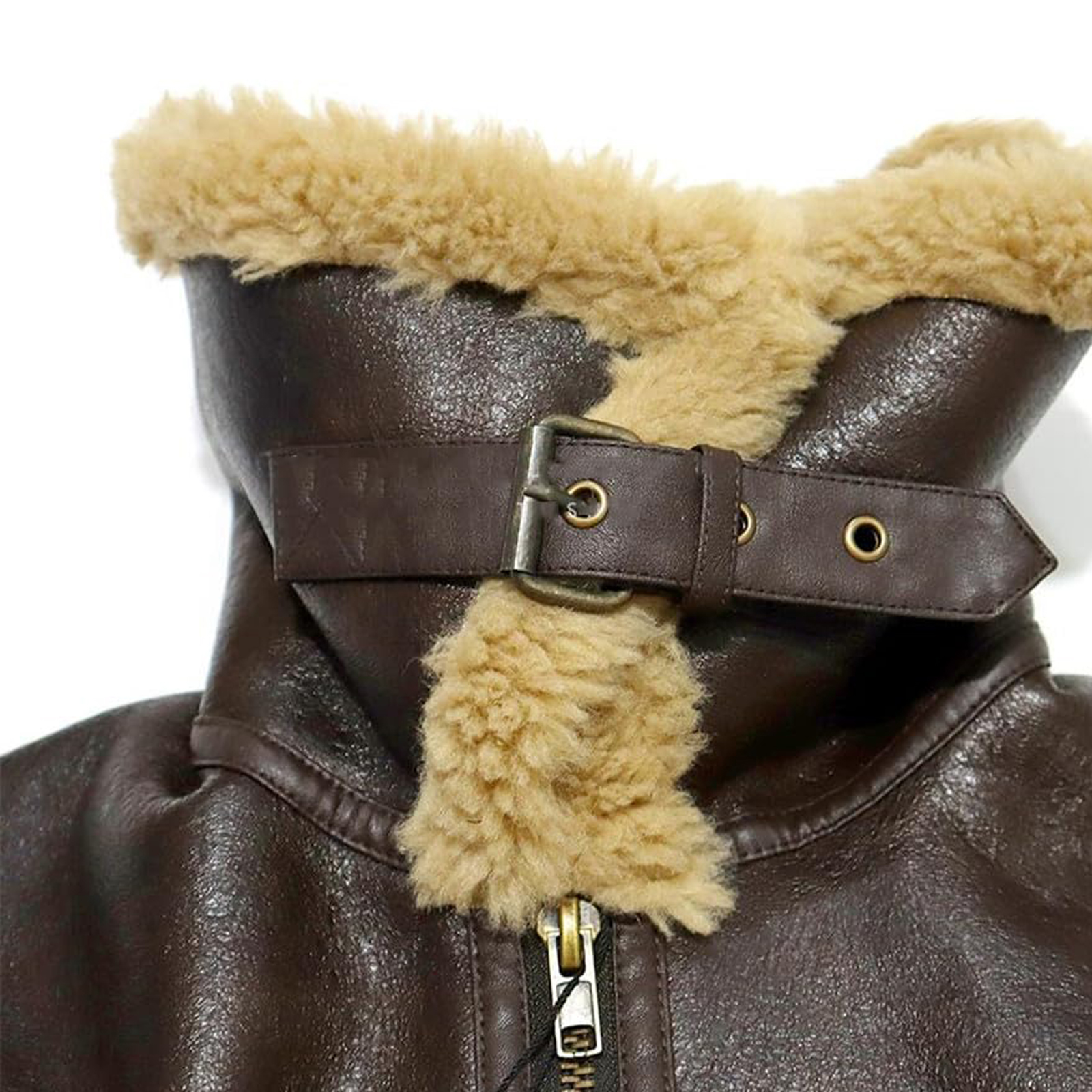 NANAIQ Leather Jackets For Women Women's Bomber Jacket Womens Fall Clothes Zip Up Faux Leather Coat Fur-Collar Warm for Winter Christmas, Brown, M