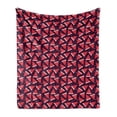 thumbnail image 1 of Summer Soft Flannel Fleece Throw Blanket, Watermelon Freshness Fruits Seasonal Yummy Delicious Organic, Cozy Plush for Indoor and Outdoor Use, 70" x 90", Dark Purple Dark Coral, by Ambesonne, 1 of 5