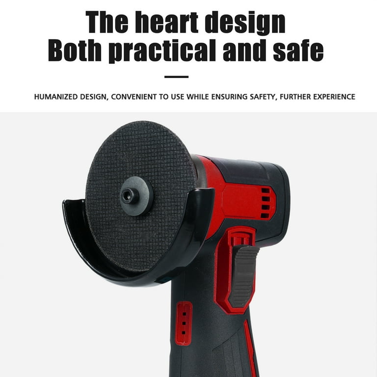 12V Cordless Brush Angle Grinder Kit,Ginding Disc 3 Inch/76mm,Lightweight Angle Grinder Tool W/ 2PCS 1300mAh Lithium-Ion Battery & Charger,Ergonomic Button Position For Reducing Hand Pressure