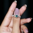 thumbnail image 6 of Rosec Jewels Natural Black Opal Engagement Ring with Diamond - Designer Ring for Women - AAA Quality - with Jewelry Box, 10K White Gold, US 10.00, 6 of 9