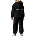 thumbnail image 5 of Gaexia Girls Long Sleeve Solid Warm Hoodie Pullover Pants Kids Outfits Sweat Set Toddler Child Casual Playwear,Black,3-4 Years, 5 of 7