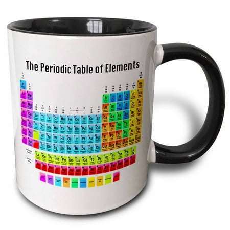 

3dRose The Periodic Table of Elements Two Tone Black Mug 11oz