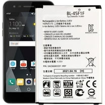 Replacement Battery for TracFone LG BL-45F1F EAC63321601 Battery for Risio 3 Fortune 2 2018 Phoenix 3 4 Rebel 2 Aristo 2 K4 2017 K8 Cell Phone 2500mAh 9.6Wh Li-ion Battery