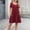 🔥 Wine, variant on Sentmoon Tropical Dresses for Women Cocktail Short Sleeve Crew Neck Hawaiian Dresses for Women Solid Color Breathable Loose Fit Wedding Guest Dress with Pockets Hawaii for Work Casual M