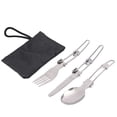 thumbnail image 2 of Cutlery Set Folding Tableware Knife Fork Spoon Camping Cutlery 3PCS/Set Knife Fork Spoon Camping Cutlery Set Stainless Steel Portable Folding Tableware Set, 2 of 4